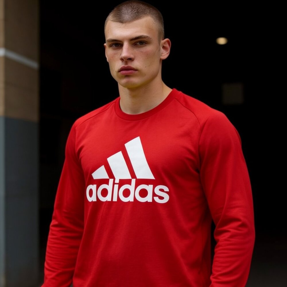 Adidas Men’s Fresh Long Sleeve Tee HE7309 A9G001 Red Size Large Performance